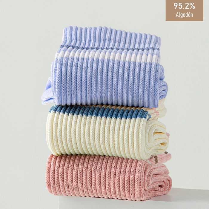 Calcetin algodon largo 2 rayas 4093 