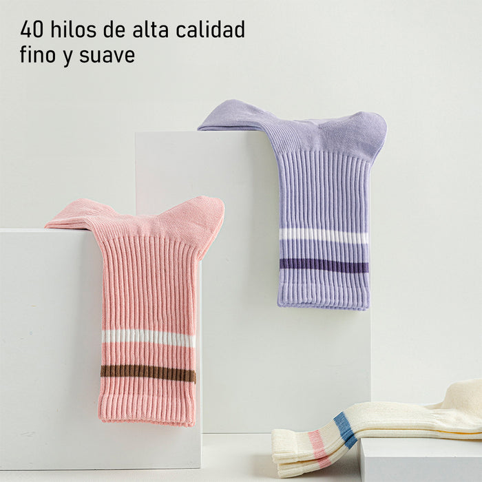 Calcetin algodon largo 2 rayas 4093 