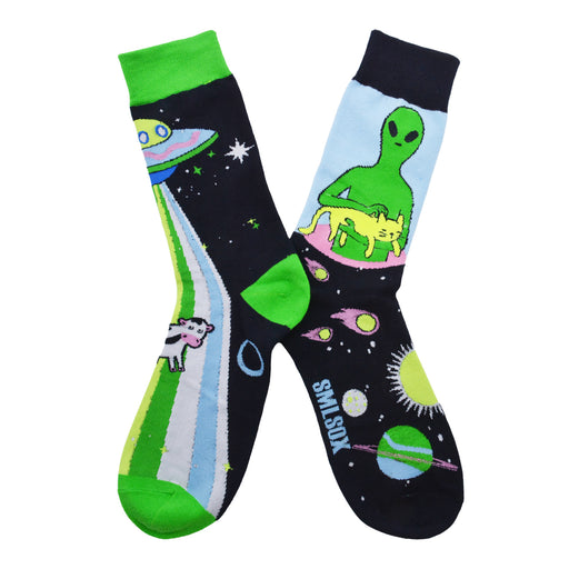 Calcetin algodon largo ab doble diseno alien nave AB-14