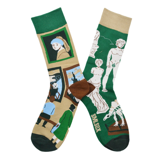 Calcetin algodon largo ab doble diseno arte pintura AB-22