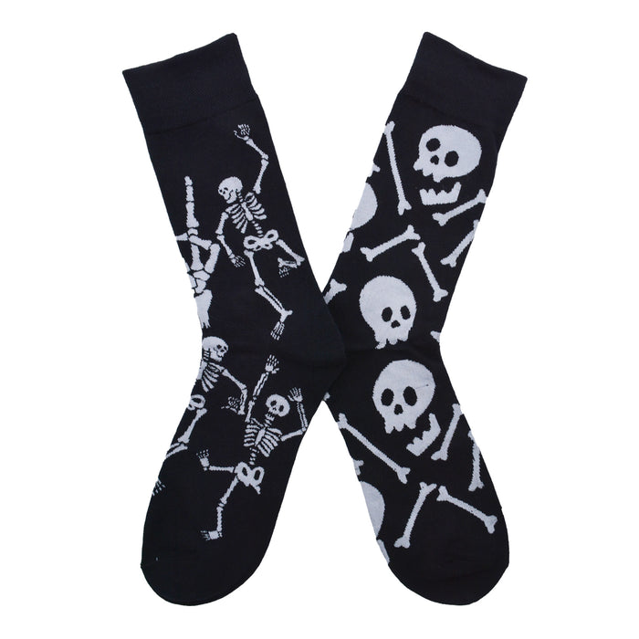 Calcetin algodon largo ab doble diseno calaveras huesos AB-8