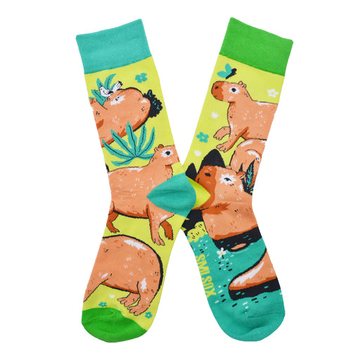 Calcetin algodon largo ab doble diseno capibara chiguire AB-31