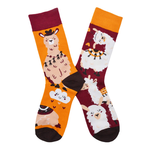 Calcetin algodon largo ab doble diseno llamas AB-29