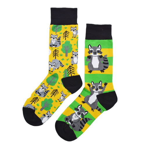 Calcetin algodon largo ab doble diseno mapaches AB-32