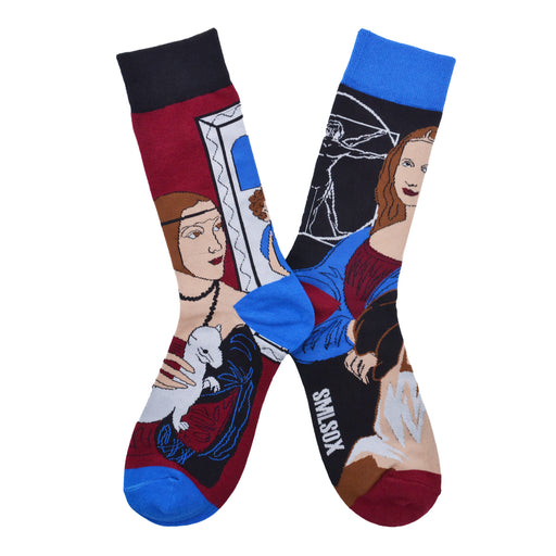 Calcetin algodon largo ab doble diseno mona lisa da vinci AB-20