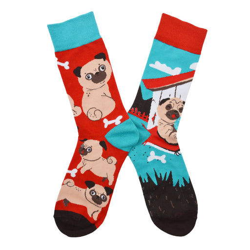 Calcetin algodon largo ab doble diseno pug AB-35