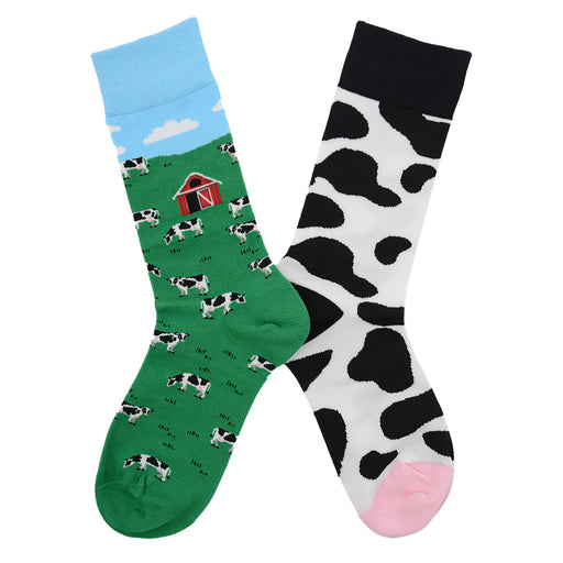 Calcetin algodon largo ab doble diseno vacas granja AB-34
