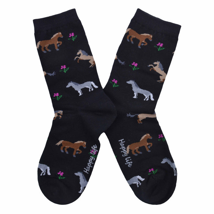 Calcetin algodon largo caballos colores 337