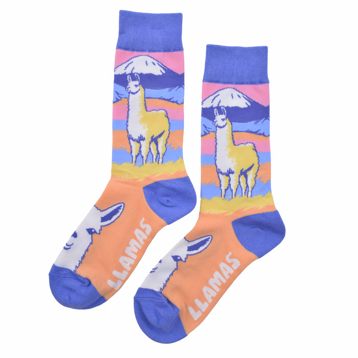 Calcetin algodon largo chile turista llama mujer 371