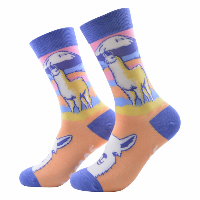 Calcetin algodon largo chile turista llama mujer 371