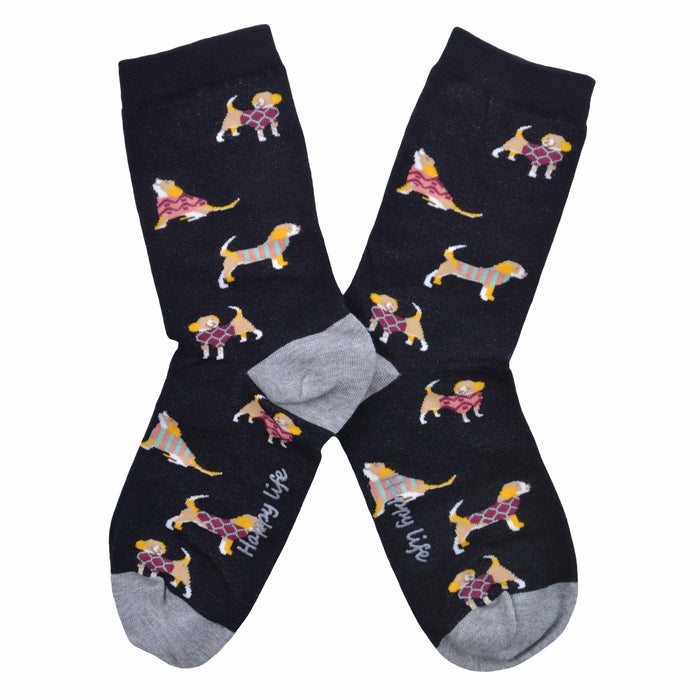 Calcetin algodon largo perros colores 339