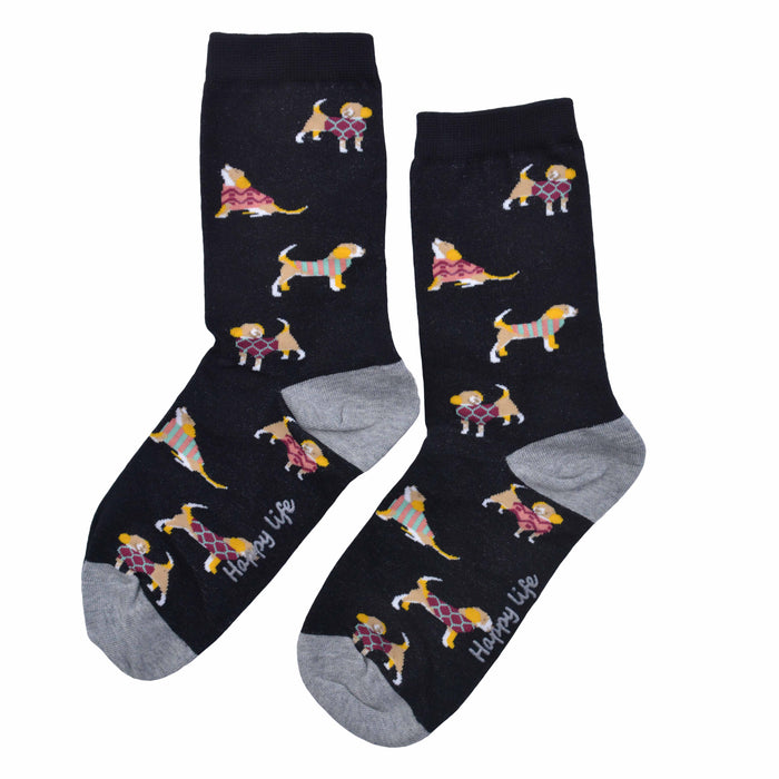 Calcetin algodon largo perros colores 339