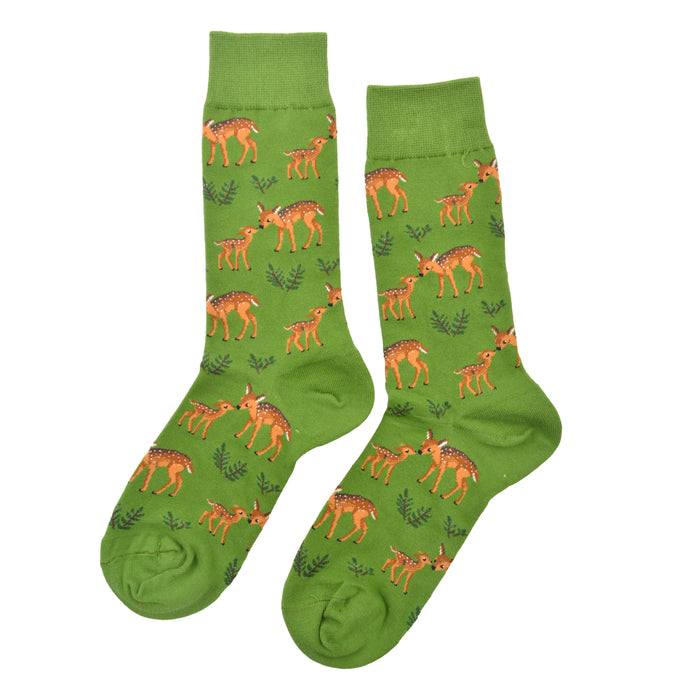 Calcetin algodon largo verde venado 241