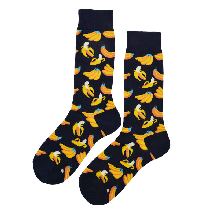 Calcetin algodon largo estampado racimos platanos 249