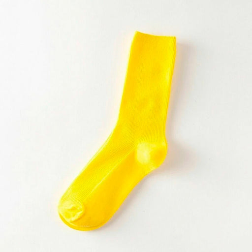 Calcetin algodon largos mujer colores amarillo 4104-9