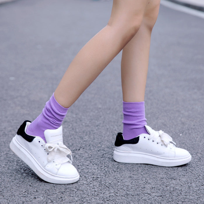 Calcetin colores lisos mujer morado 4104-2