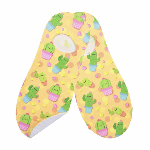 Calcetin invisible poliester cactus amarillo 21