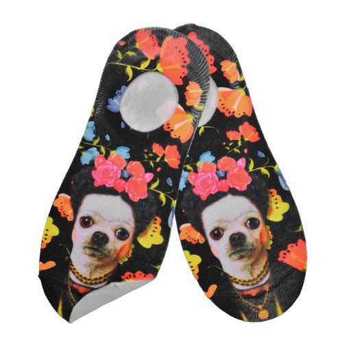 Calcetin invisible poliester flores chihuahua frida khalo 12