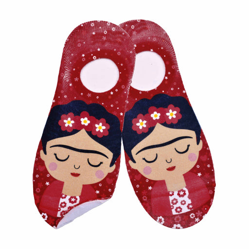 Calcetin invisible poliester frida khalo Guinda rojo 5
