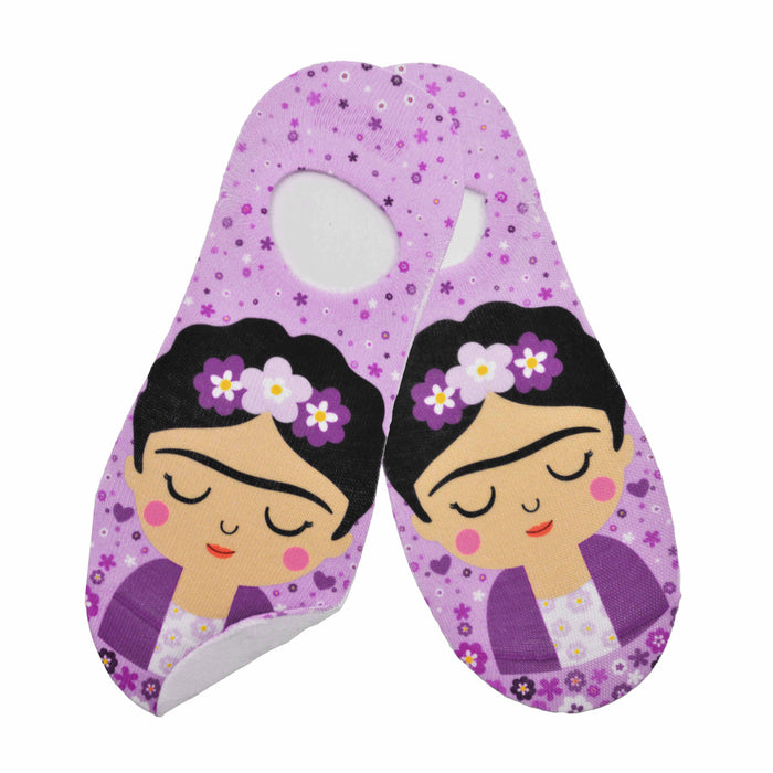 Calcetin invisible poliester frida khalo uva morada 8