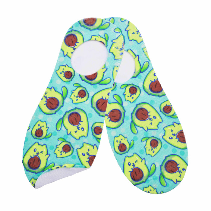 Calcetin invisible poliester gato palta verde 22