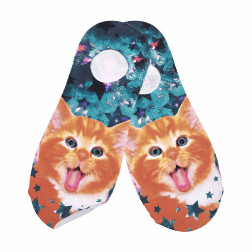 Calcetin invisible poliester gato sorprendido 25