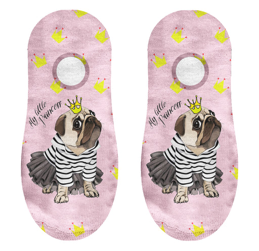 Calcetin invisible poliester perro pug princesa 41