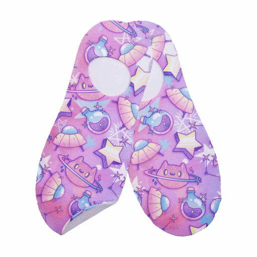 Calcetin invisible poliester rosado lila espacio 10