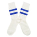 Calcetin largo algodon blanco raya azul 3960-1