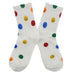 Calcetin largo algodon caras colores blanco 3956-3