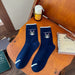 Calcetin largo algodon gatos cara cat lover azul 3953-1