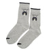 Calcetin largo algodon gatos cara cat lover gris claro 3953-5