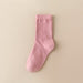 Calcetin largo algodon mujer colores rosado 5158-4