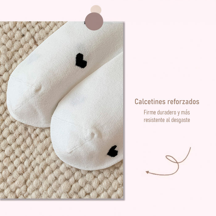 Calcetin largo algodon mujer corazones 4105