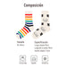 Calcetin largo algodon rayas colores blanco 3949-1