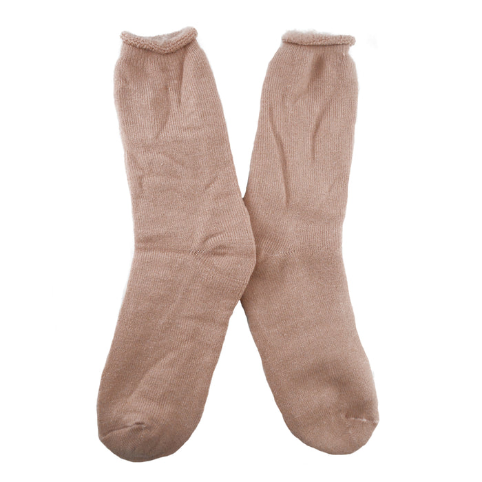 Calcetin warm hot caliente grueso invierno rosa claro peludo