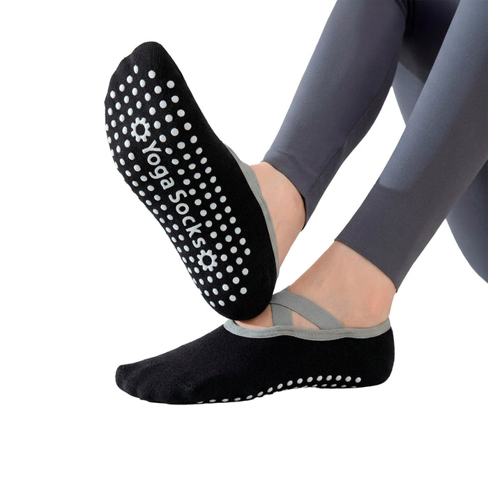 Calcetin yoga invisible negro antideslizante 3962-1