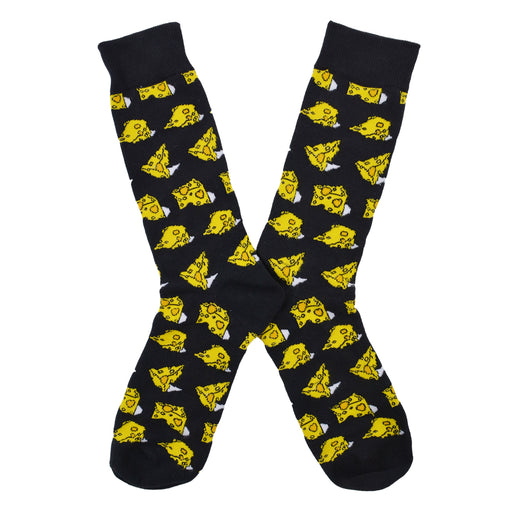 Calcetines algodon estampado largo pedazos queso amarillo 585