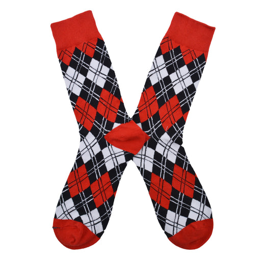 Calcetines algodon estampado largo rombos negros blancos 582