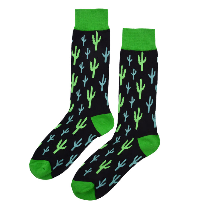Calcetines algodon estampado largo cactus verdes 563