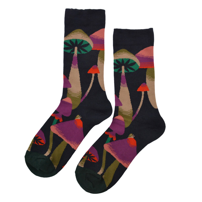Calcetines algodon estampado largo hongos 293