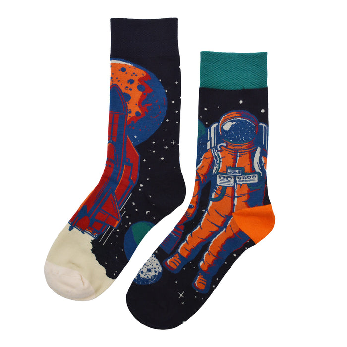 Calcetin algodon largo ab doble diseno astronauta nave AB-15