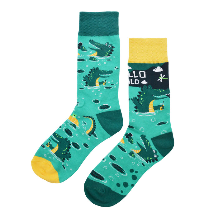 Calcetin algodon largo ab doble diseno cocodrilos AB-26