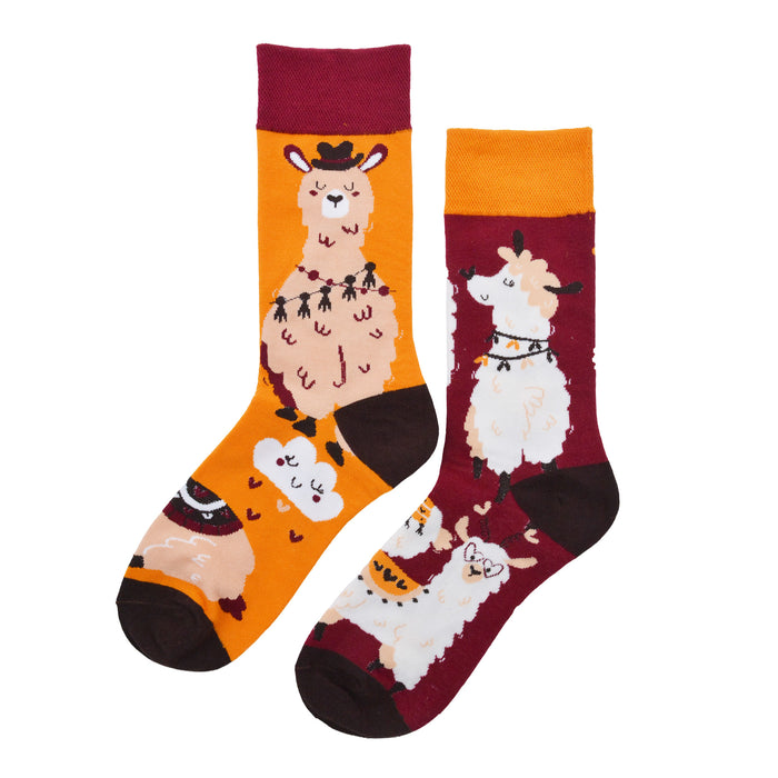 Calcetin algodon largo ab doble diseno llamas AB-29