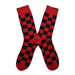 Calcetines algodon largos cuadros rojos negros 701