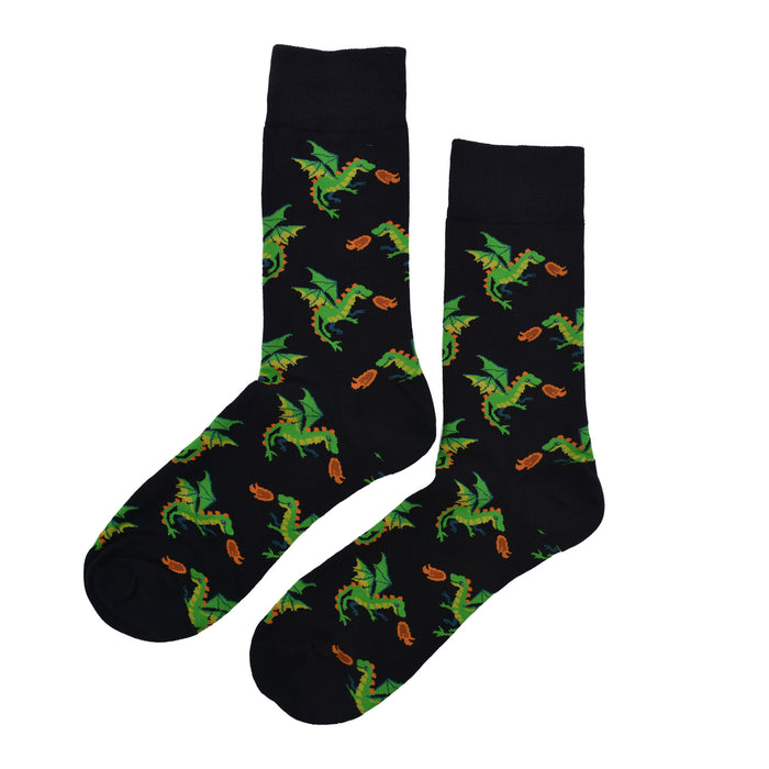 Calcetines algodon largos dragones fuego 683