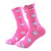 Calcetines algodon largo mujer fucsia gato 