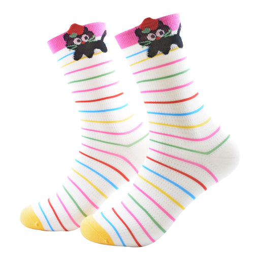 Calcetines algodon largo mujer gata negra