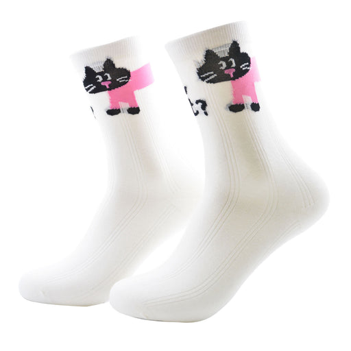 Calcetines algodon largo mujer gato negro largo 