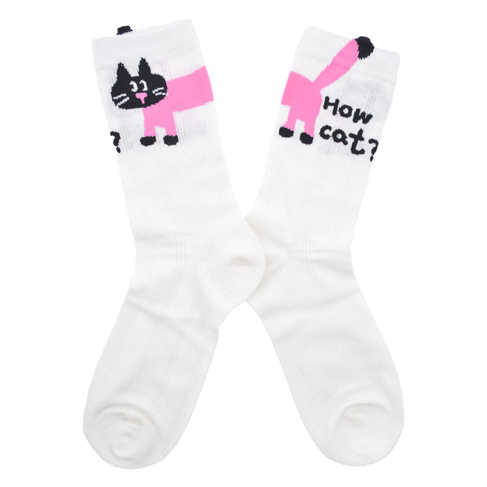 Calcetines algodon largo mujer gato negro largo 